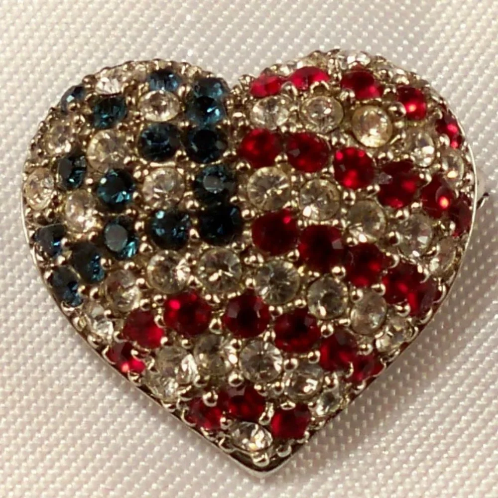 New Victoria Weick Heart of American Cubic Zirconias Brooch